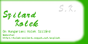 szilard kolek business card