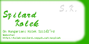 szilard kolek business card